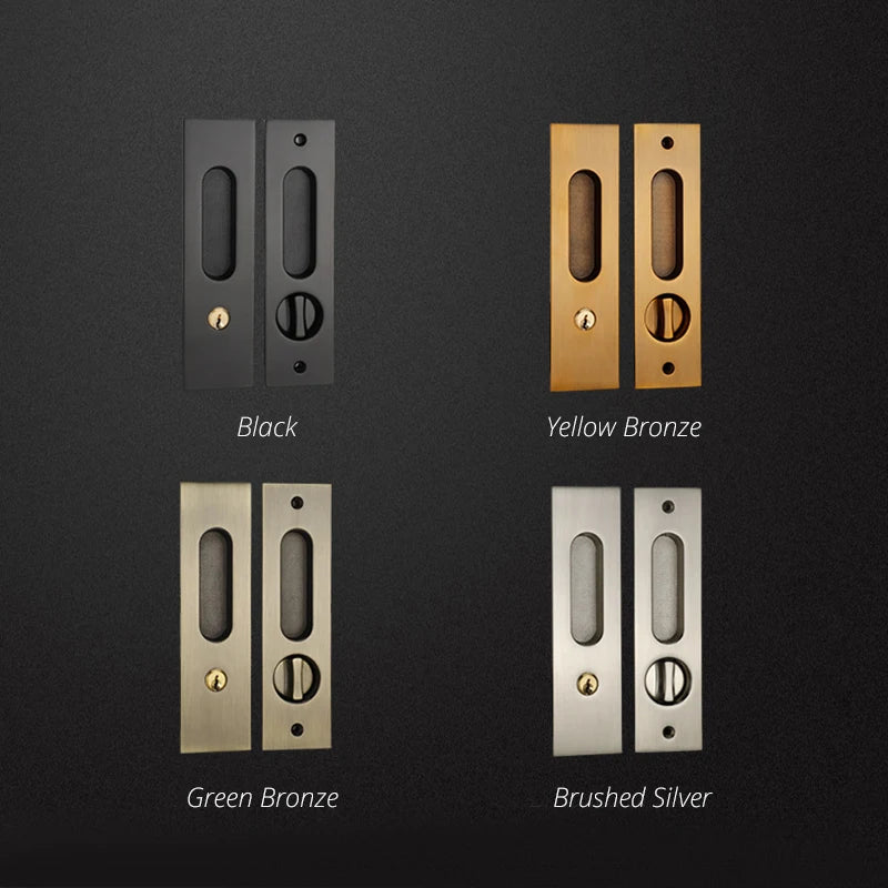 KAK Skjutdörrslås Med Nycklar Zinklegering Dörrhandtag