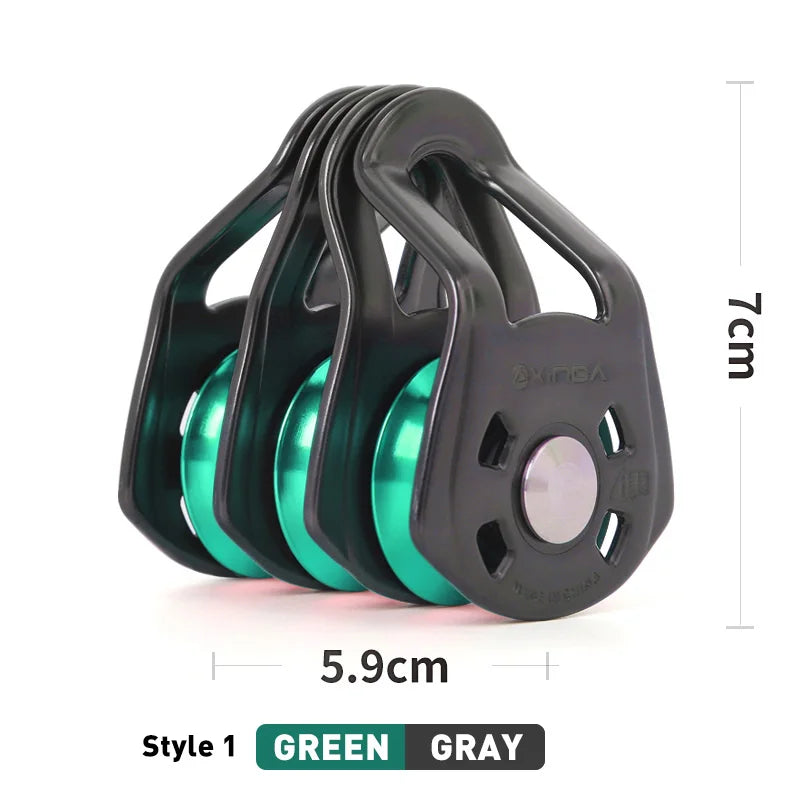 Xinda Outdoor Pulley Cableway System &ndash; Three Pulley System Green
