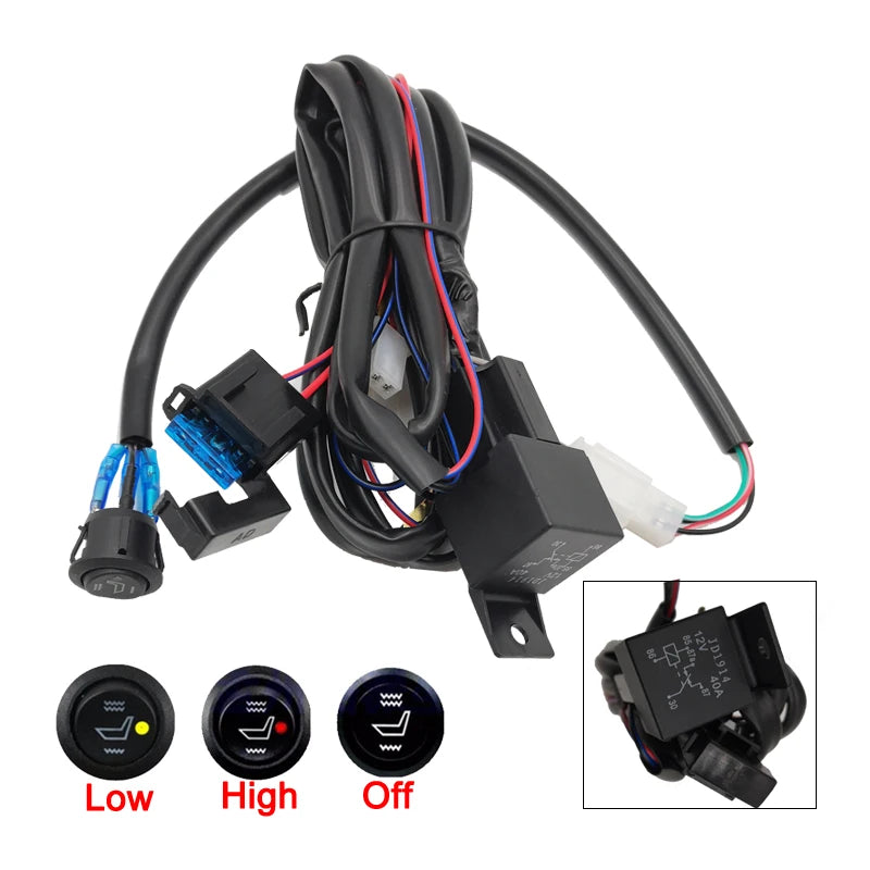 Built-In Car Seat Heater for 2 Seats, 12V Carbon Fiber Heating Pad