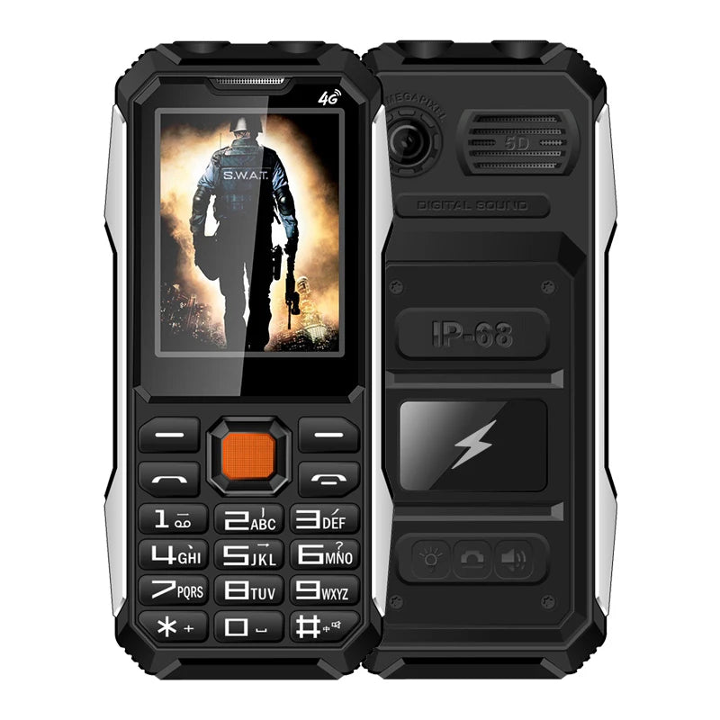 Slim Rugged Outdoor Phone Dual SIM &ndash; Long Standby Battery black / Full set