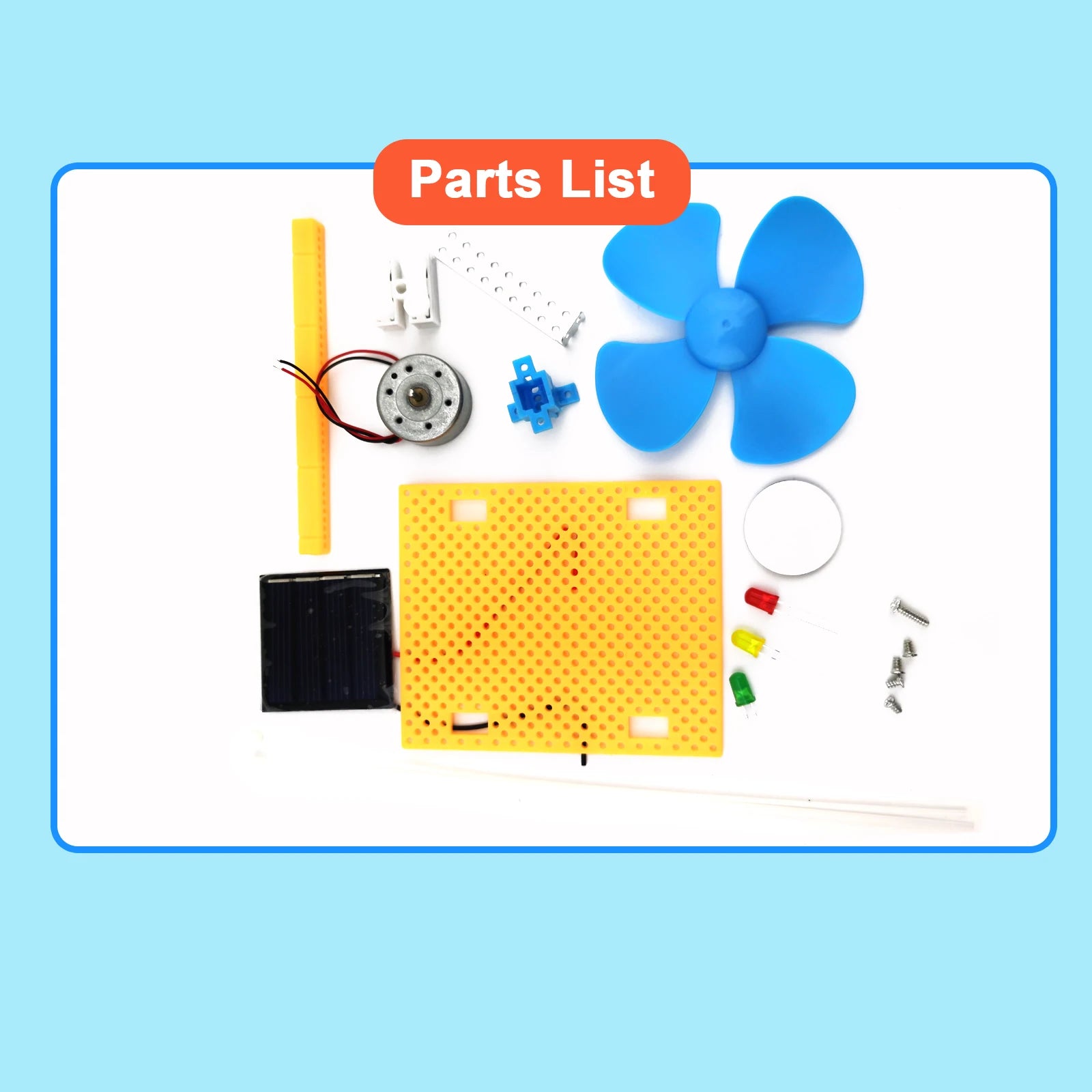 2-in-1 Solar and Wind Powered DIY Fan Kit for Kids - Science Experiment Educational Toy