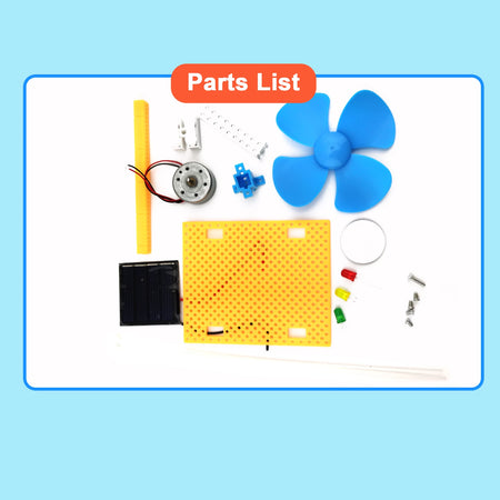 2-in-1 Solar and Wind Powered DIY Fan Kit for Kids - Science Experiment Educational Toy