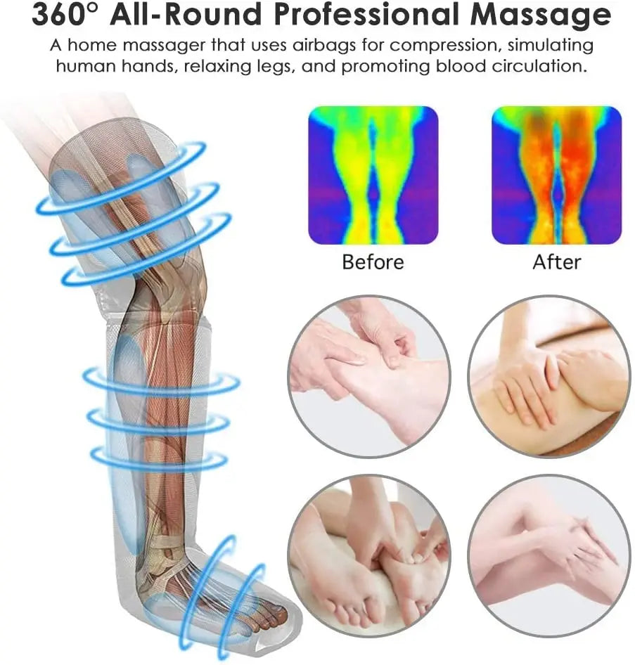360&deg; Air Pressure Leg Massager for Blood Circulation &amp; Relaxation