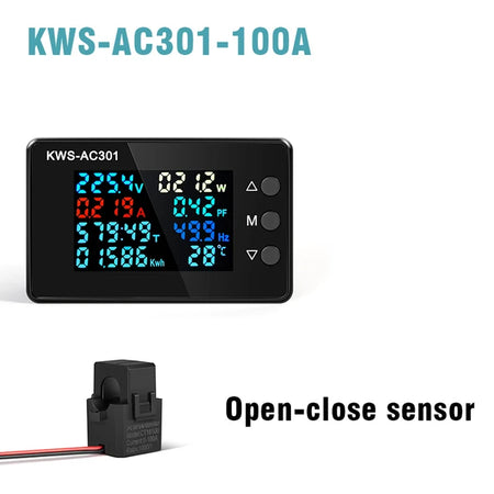 KWS-AC301 &ndash; 8 In 1 Digital Power Meter For 50-300V Range C 100A Open