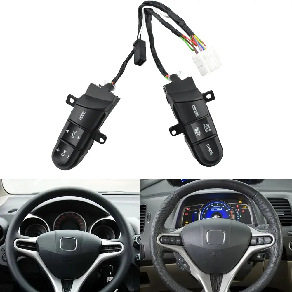 Green Backlight 36770-SNA-A12 Steering Wheel Pad Cruise Audio Remote Switch For Honda Civic Jazz 2006 -2011 For FIT 2008-2014 by InterCyprus Trading Ltd
