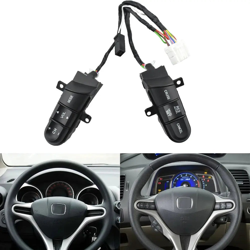 Green Backlight 36770-SNA-A12 Steering Wheel Pad Cruise Audio Remote Switch For Honda Civic Jazz 2006 -2011 For FIT 2008-2014 by InterCyprus Trading Ltd