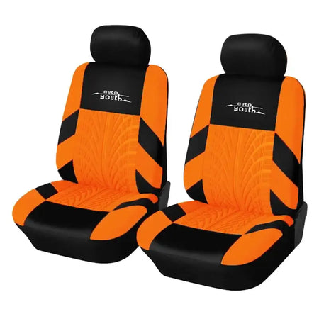 Autoyouth Car Seat Covers Set &ndash; Universal Fit For Most Cars orange 2 pieces