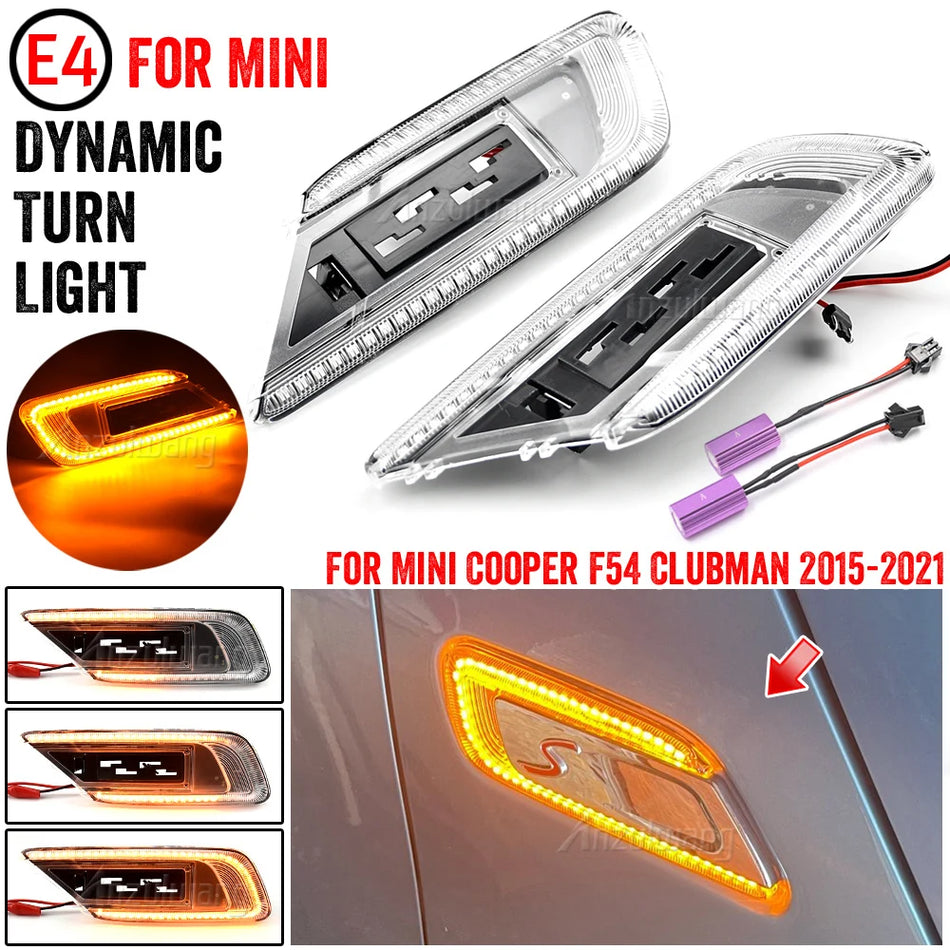 Luces de Marcador Lateral LED Dinámicas con Indicadores Secuenciales para Mini Cooper F54 Clubman 2015-2021