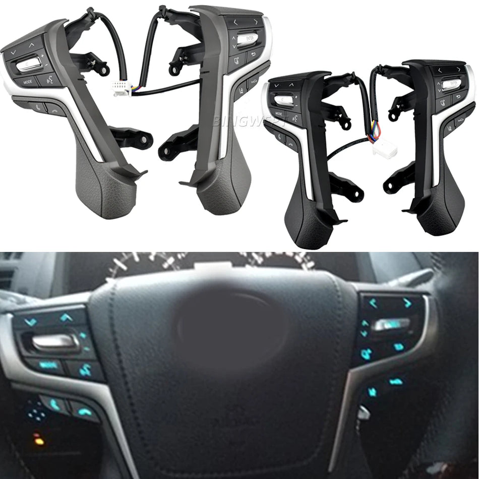 Buton multifuncțional pentru volan, control muzică Bluetooth pentru telefon, compatibil cu Toyota Land Cruiser Prado FJ200 LC200 2016-2018