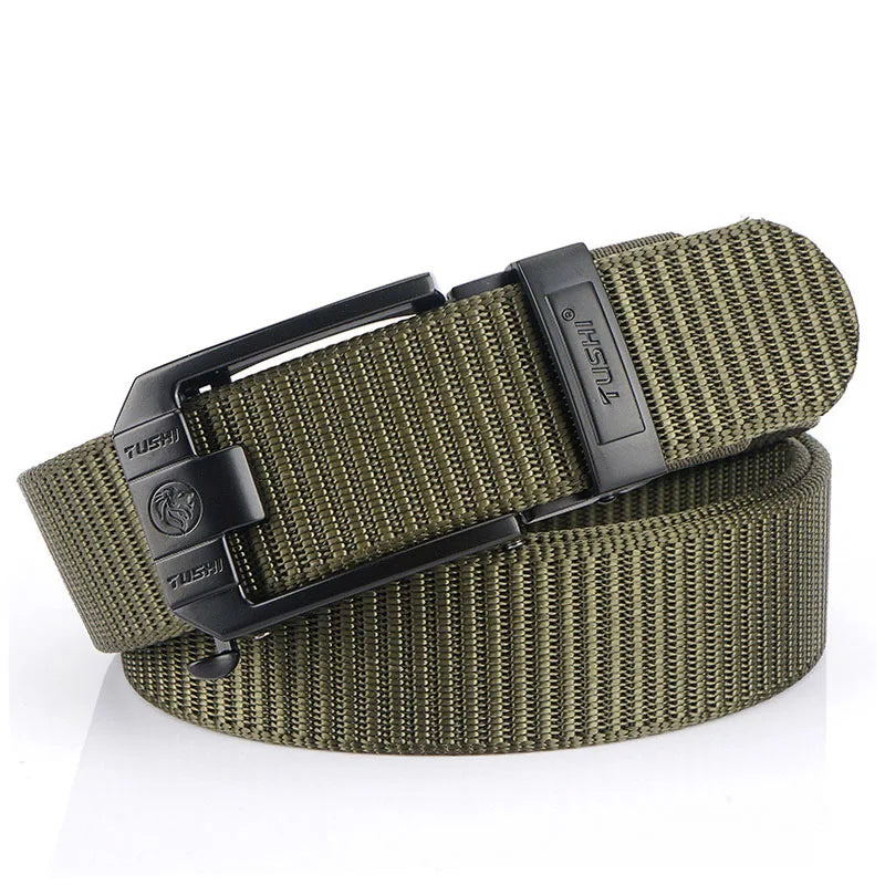 MEDYLA Tactical Nylon Belt with Metal Buckle - Heavy Duty Military &amp; Outdoor Use Black buckle G / 115CM