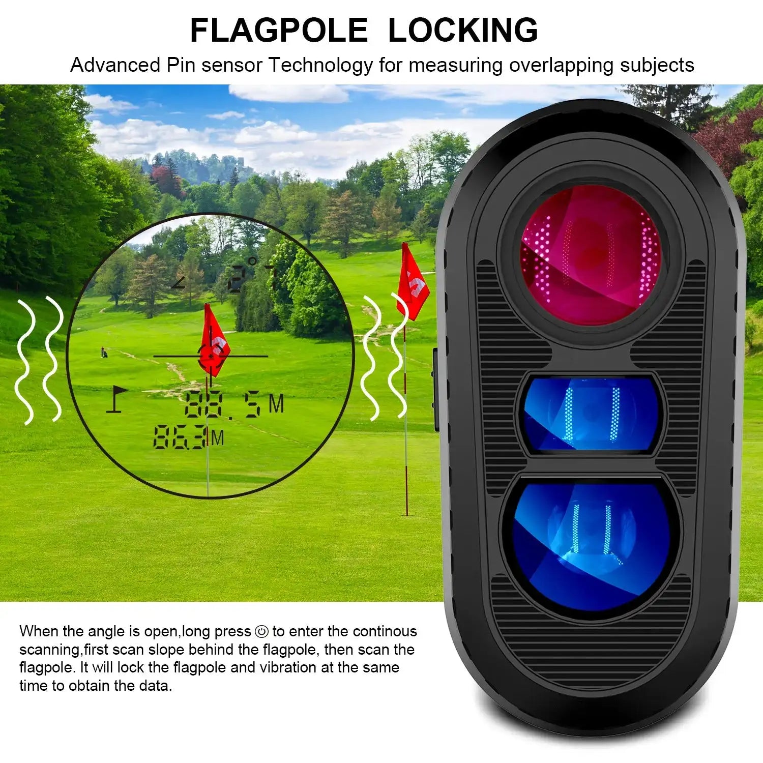 1000M Laser Range Finder Golf Ballistic Monocular Angle