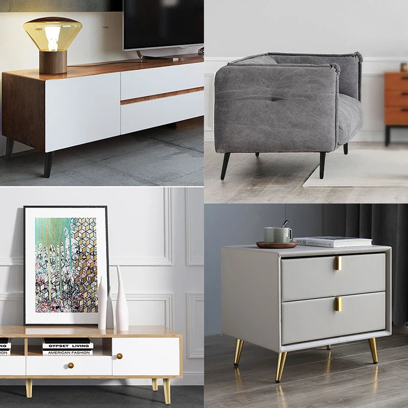 KAK 4 шт. Золотые Черные Холоднокатаные Стальные Ножки Стола 800 кг