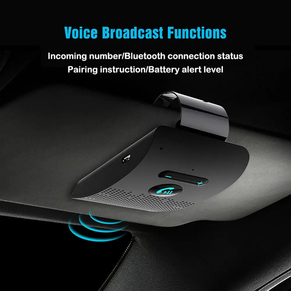 Bluetooth 5.0 Car Audio Receiver With 2W HiFi Speaker And Visor Clip by InterCyprus Trading Ltd