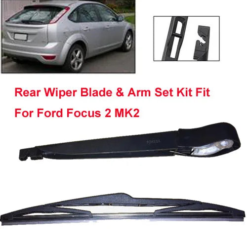 Rear Wiper Blade and Arm Set Kit for Ford Focus 2 MK2 Hatchback 2005-2013