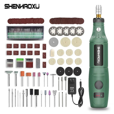 DONUMEH Mini Electric Drill &amp; Grinder Set with 3 Speed Options