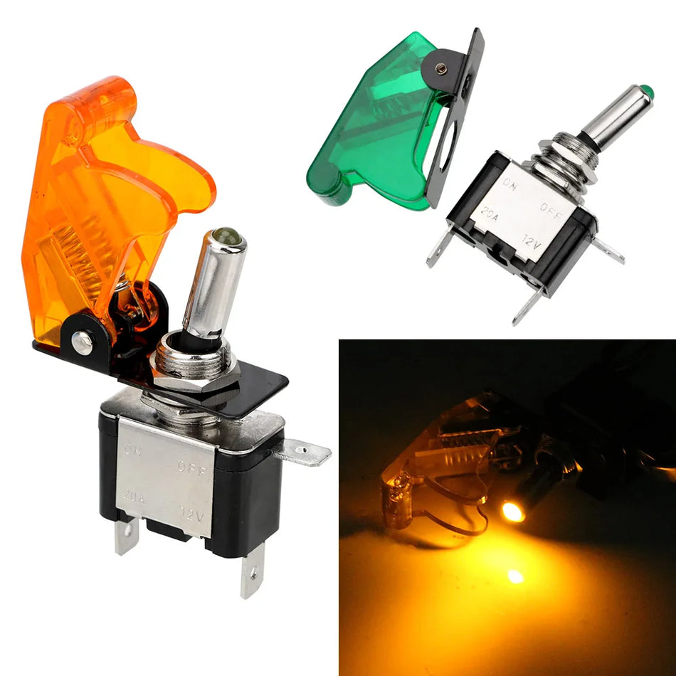 Panneau de commutateur à bascule 12V SPST pour usage automobile, plastique + métal