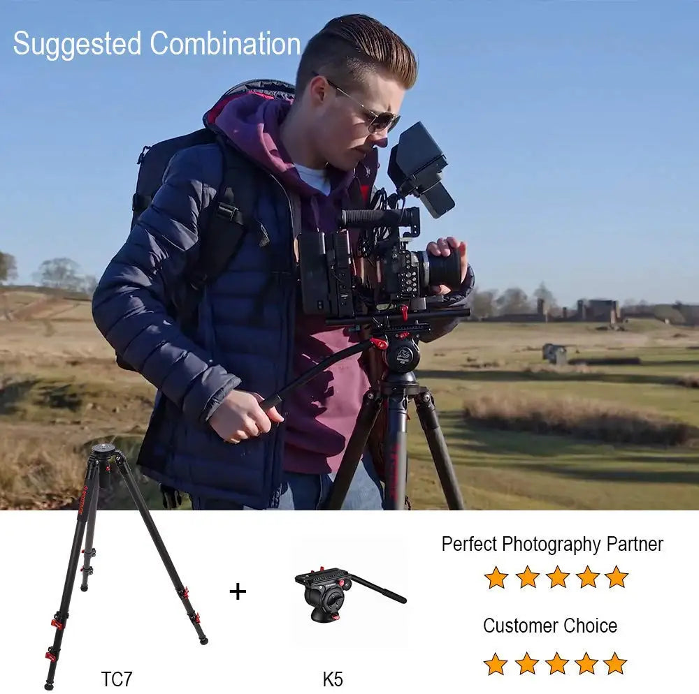 IFOOTAGE TC7 Tripod &ndash; 61-Inch Carbon Fiber Body For Cameras