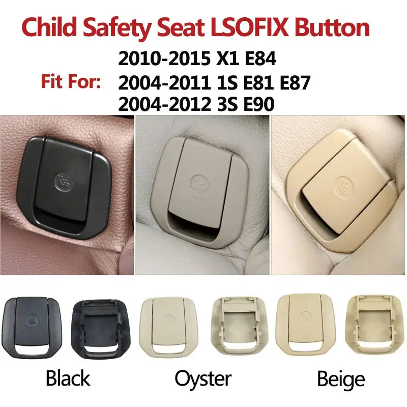 Car Rear Baby Safety Seat ISOFIX Anchor Button Cover Replacement For BMW X1 1 3 Series E84 E81 E87 E90 by InterCyprus Trading Ltd