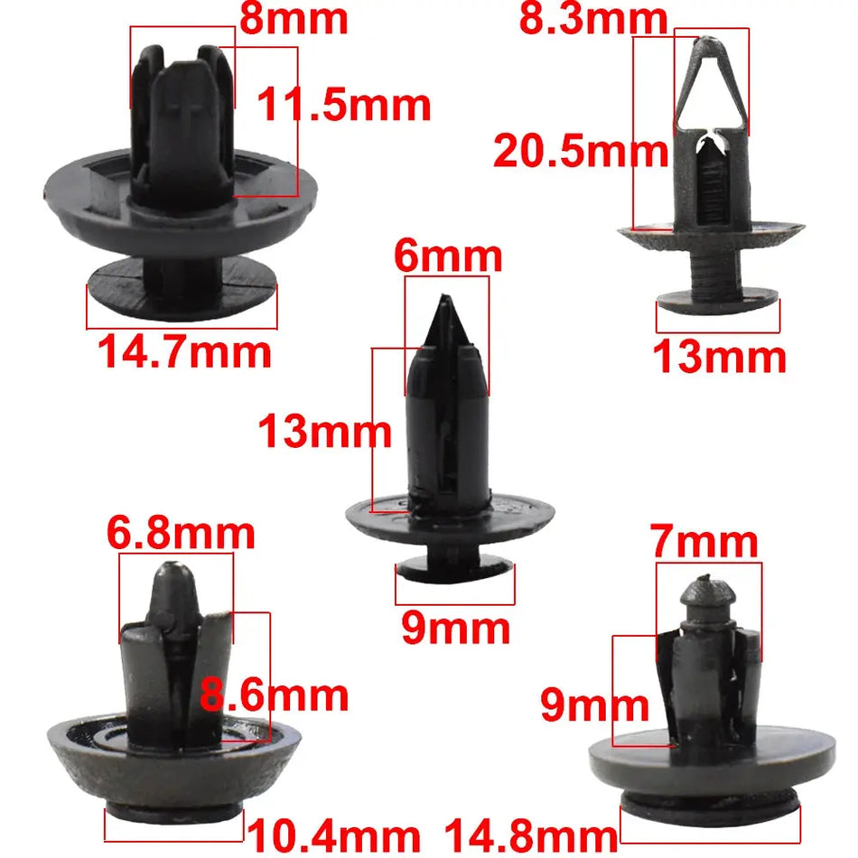 100PCS Car Clips Auto Fasteners Mixed Plastic Vehicle Bumper Clip Retainer Rivet Door Panel Fender Liner For Audi Honda Mazda by InterCyprus Trading Ltd