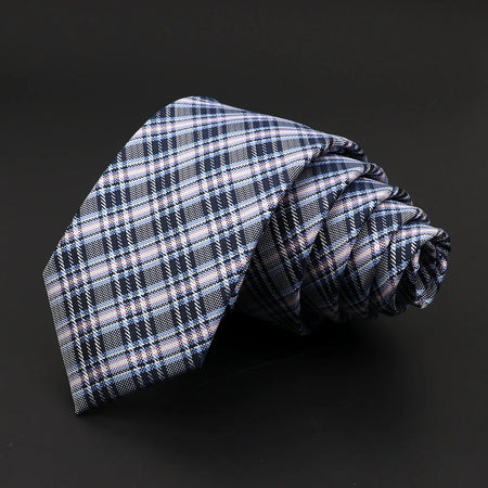 Skinny Plaid Tie in Red and Blue for Men 18