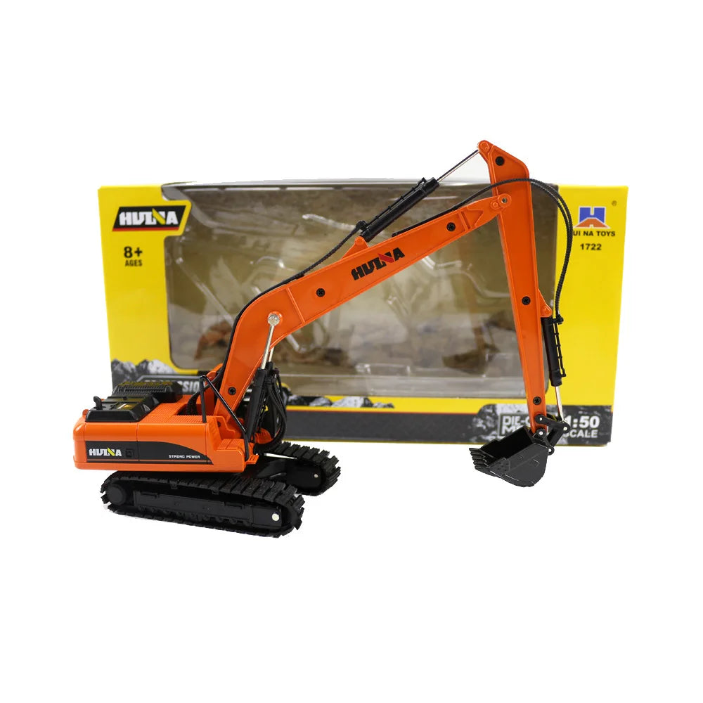 Huina 1722 &ndash; Realistic Diecast Long Arm Excavator Model Orange