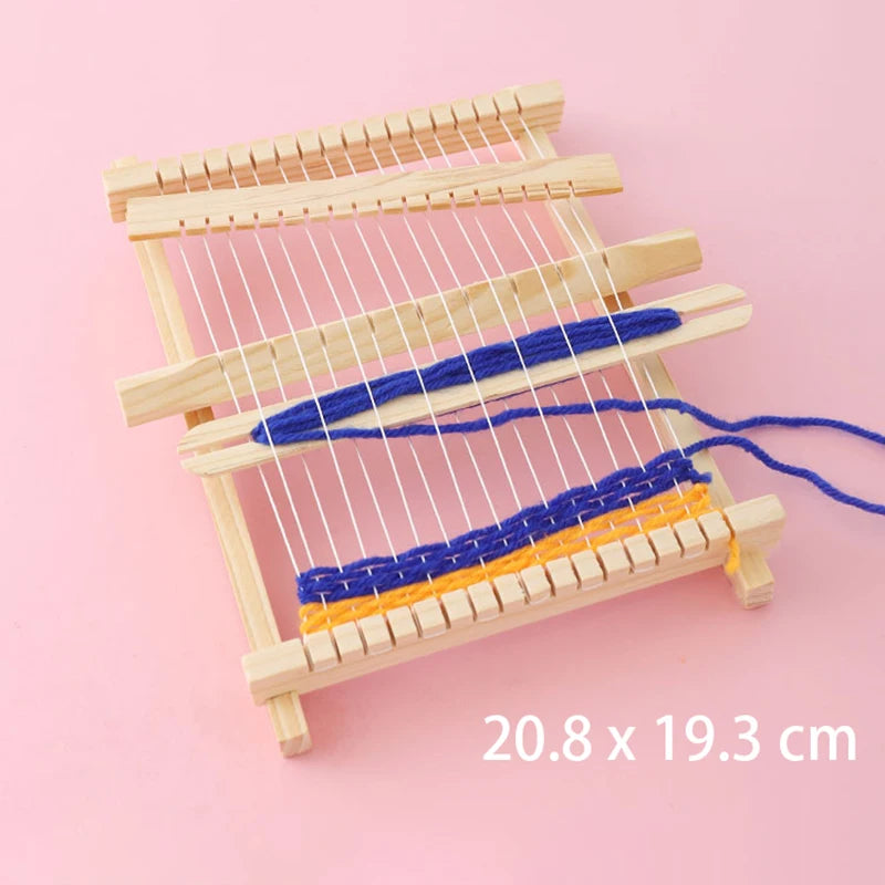 BOS10071 &ndash; Wooden DIY Weave Loom Kit For Kids Fine Motor Clear