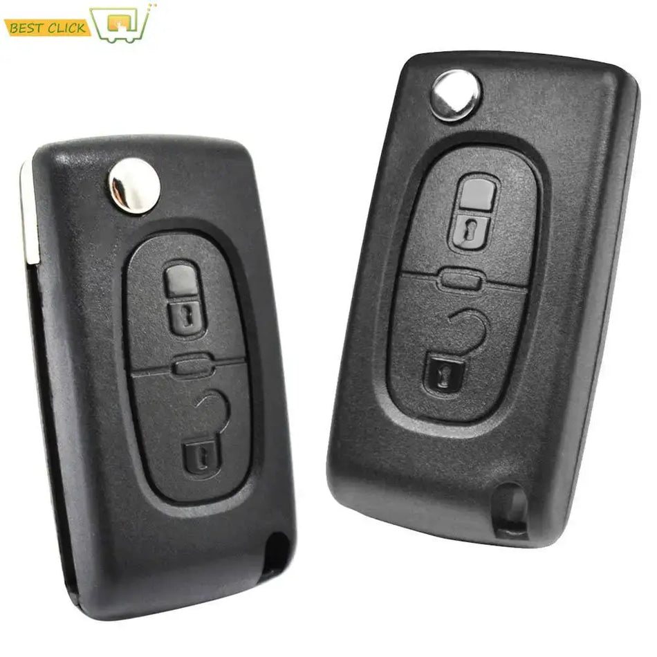 Car Key Remote Flip Key Shell Case 2 Buttons CE0523 CE0536 For Peugeot 308 207 307 3008 5008 807 For Citroen C2 C3 C4 C5 C6 C8 by InterCyprus Trading Ltd