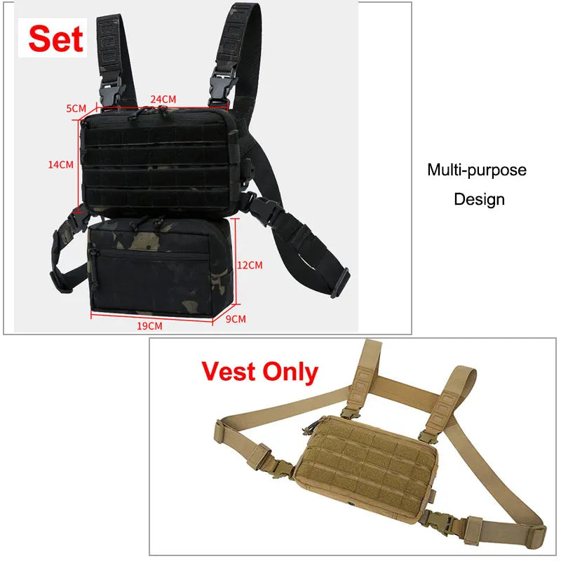 CS Wargame Chest Rig Airsoft Pouch &ndash; Molle System Ready