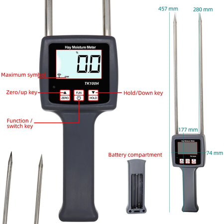 TK100H Handheld Hay Moisture Meter &ndash; High Accuracy 0-80 RH