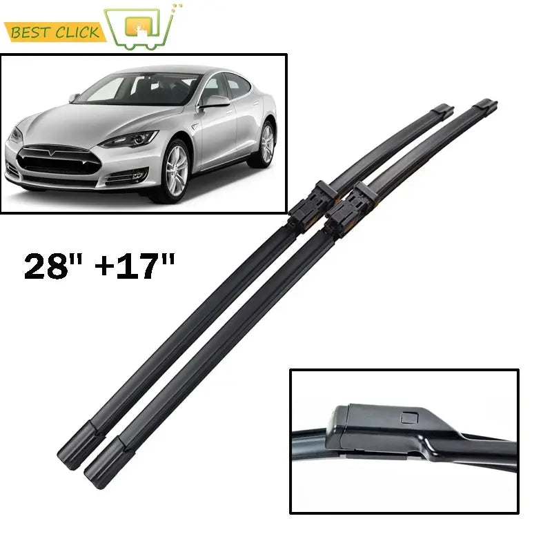 Misima Windshield Windscreen Wiper Blades For Tesla Model S 2012 2013 2014 2015 2016 2017 Front Window Wiper 28" 17" by InterCyprus Trading Ltd