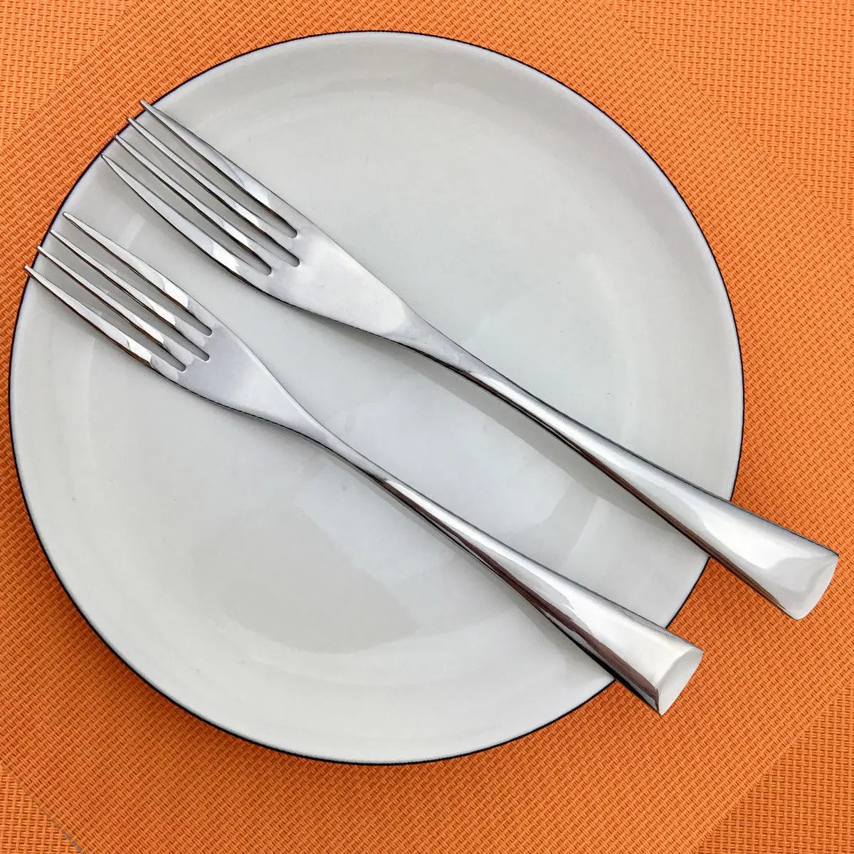 KNGZI 6Pcs Stainless Steel Flatware Set &ndash; Durable Mirror Finish