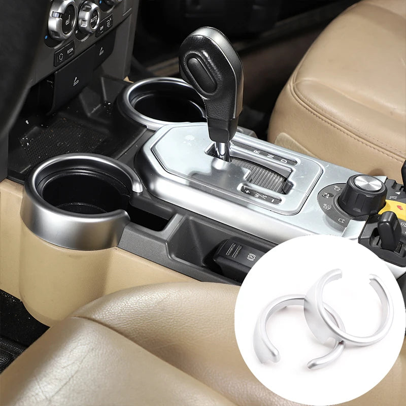 Anel prateado para suporte de copos de escoamento para Discovery 3 LR3 2004 2009