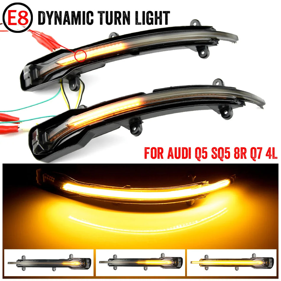 Luces de señal de giro LED dinámicas para Audi Q5 SQ5 8R Q7 SQ7 4L Facelift