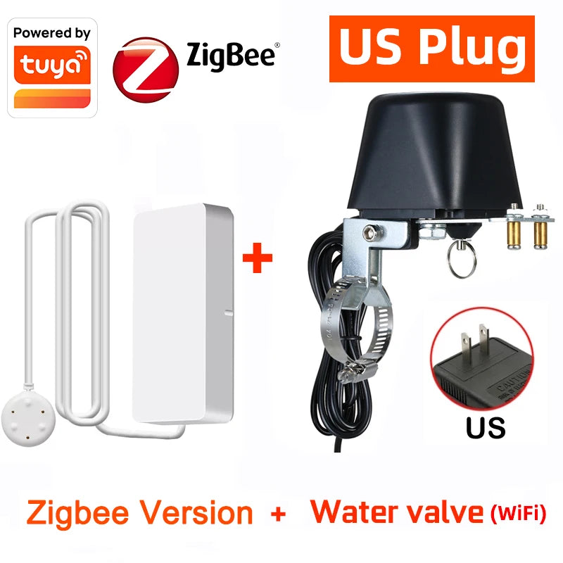 Tuya Smart Water Leak Sensor &ndash; WiFi and Zigbee Flood Alert Zigbee Add US Valve
