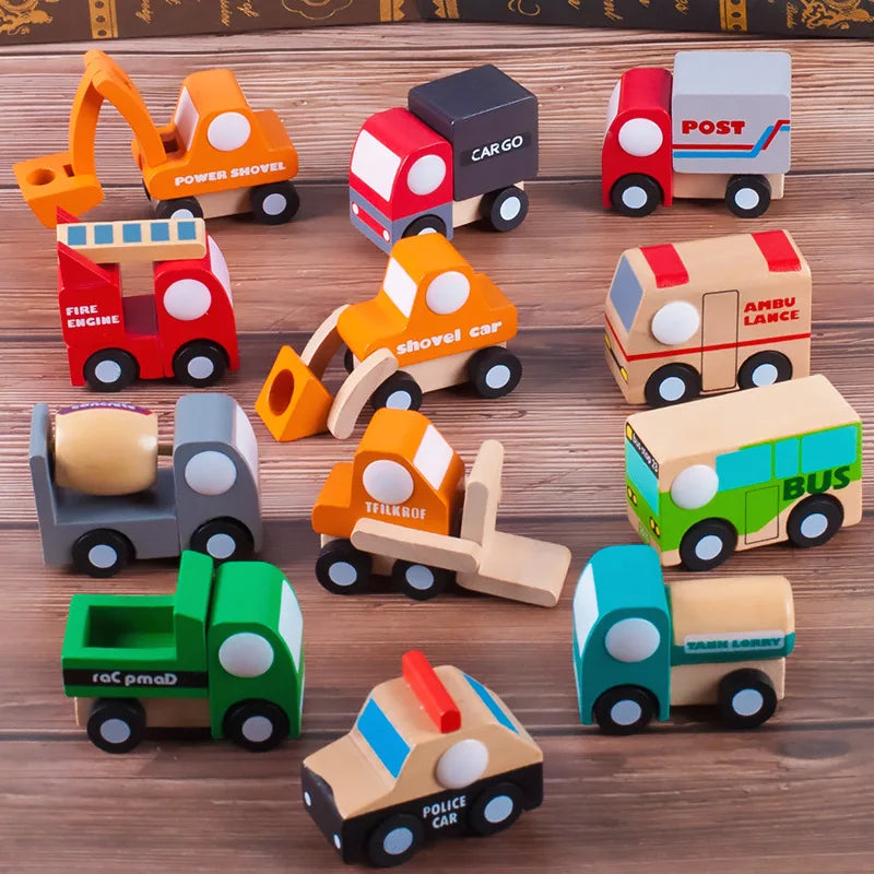 12PCS Set Mini Wooden Car Airplane Toy &ndash; Educational Toy