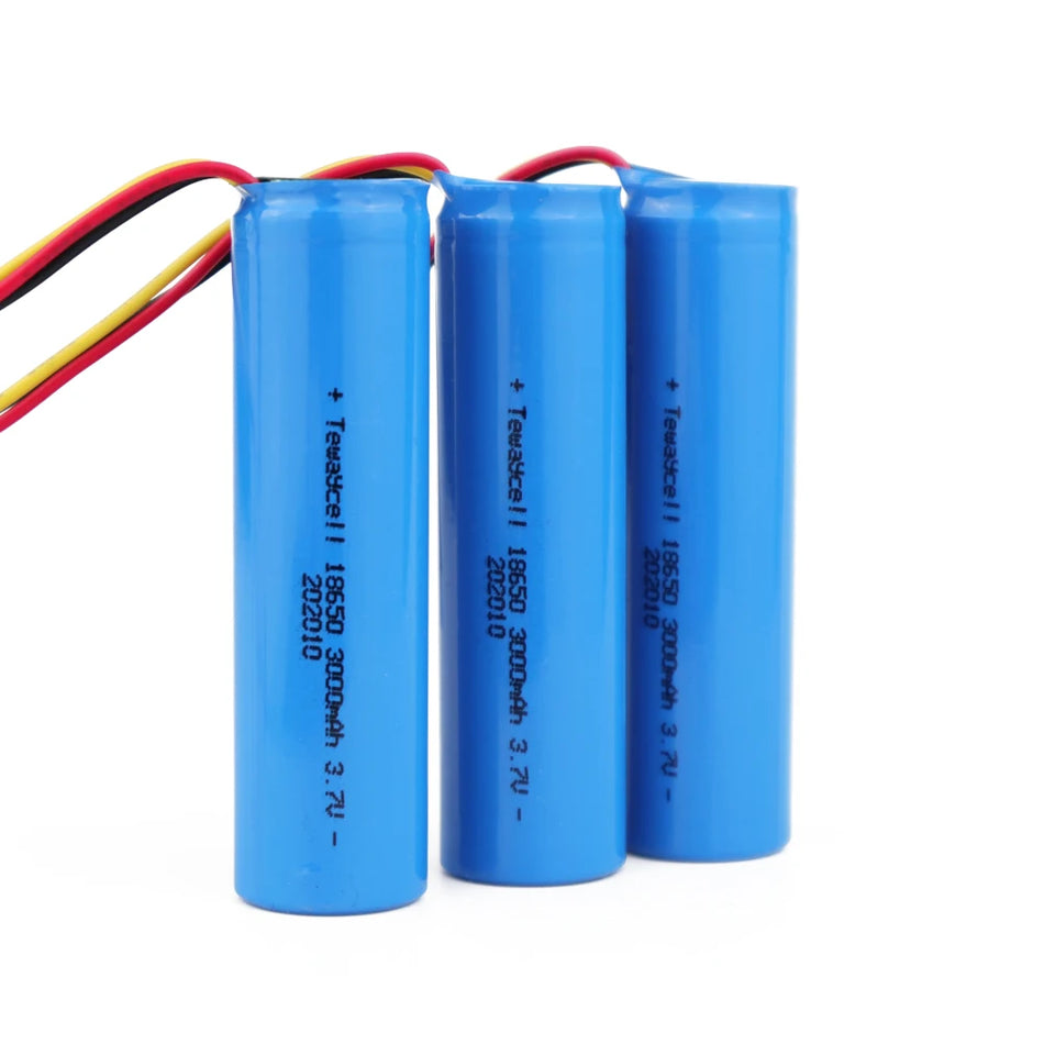 Li-Ion 18650 Battery Pack 3000mAh With PCB 10KNTC, For DIY PH2.0-2P Rechargeable, Built-In Safety