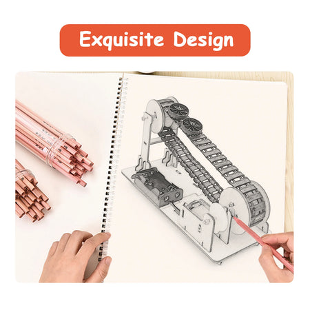 3D Wooden Electric Conveyor Belt Puzzle Model Kit | STEAM DIY for Kids &amp; Adults