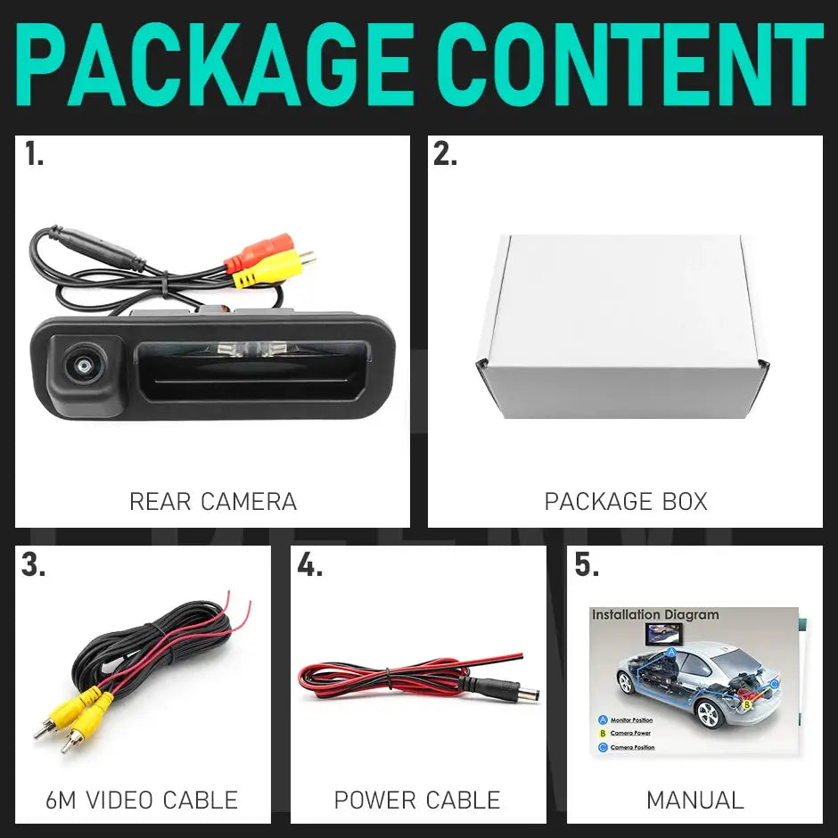 1080P AHD Trunk Handle Rear View Camera 170 Degree Wide Angle For Ford Focus MK3 C-Max by InterCyprus Trading Ltd