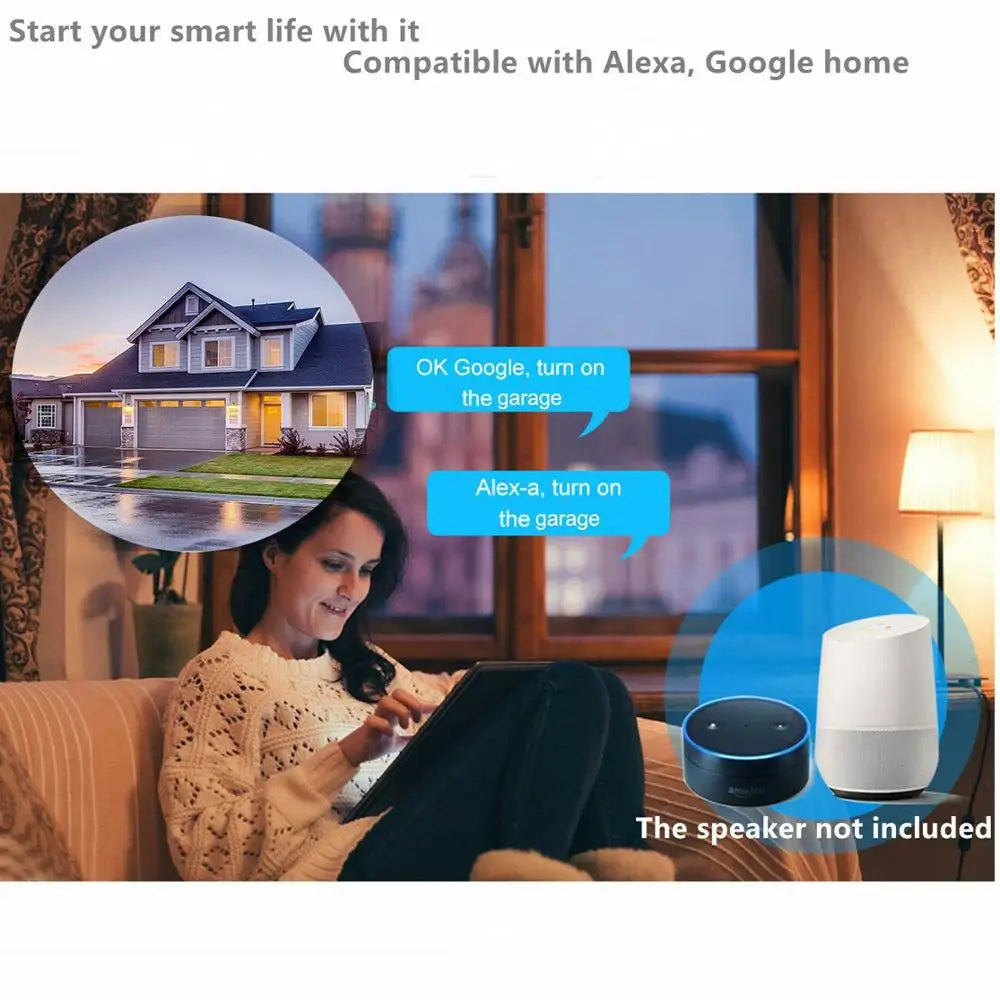 Wofea Smart WiFi Garage Door Opener Controller - Alexa &amp; Google Home Compatible