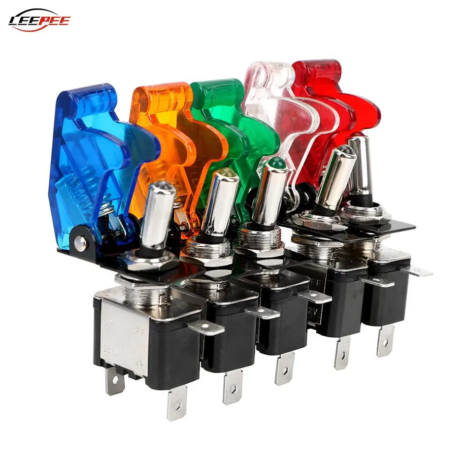 Panneau de commutateur à bascule 12V SPST pour usage automobile, plastique + métal