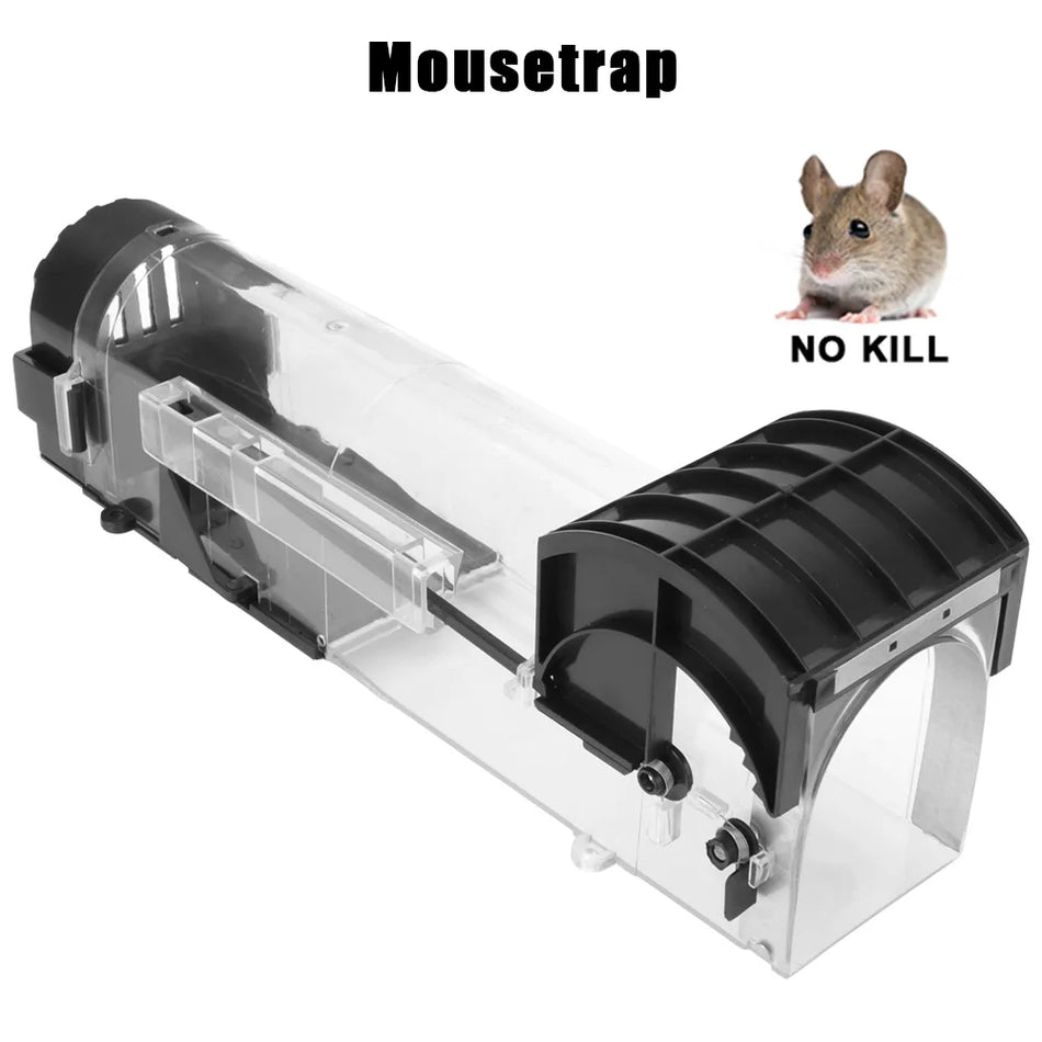 Reusable Mouse Trap with Transparent ABS Plastic, Self Locking Humane