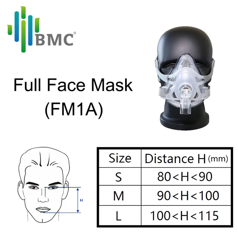BMC F1A CPAP Tam Yüz Maskesi Ücretsiz Başlık ile 3 Boyut