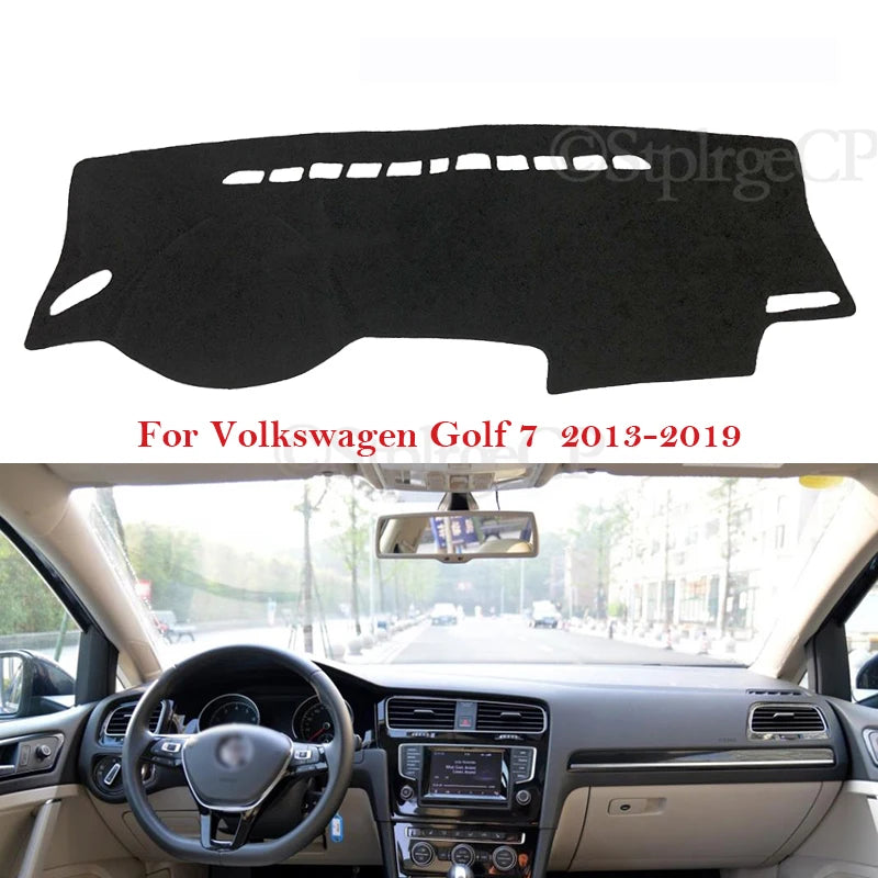 Kojelaudan kansi räätälöity Volkswagen Golf Mk7 auringonsuojalla
