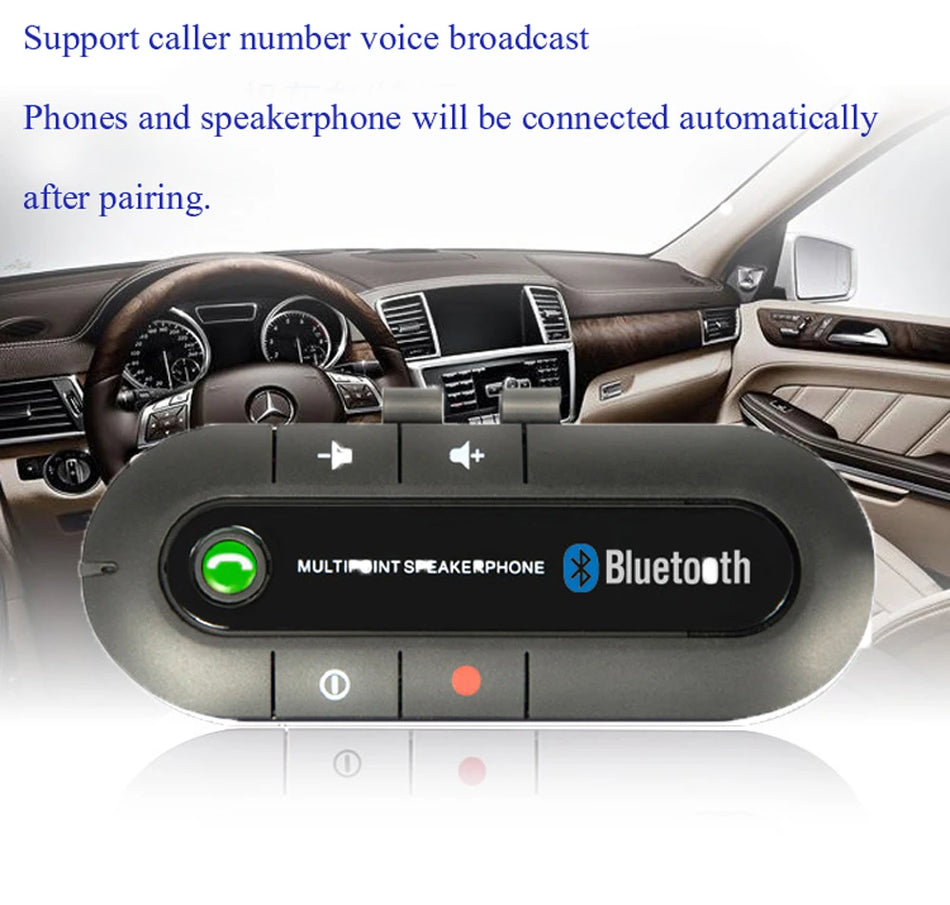 Bežični Bluetooth komplet za automobil s nosačem za štitnik od sunca i USB punjačem