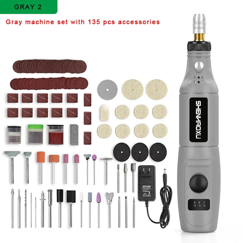 DONUMEH Mini Electric Drill &amp; Grinder Set with 3 Speed Options PSD-010-GRAY2 / us / CHINA