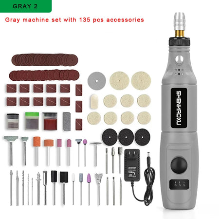 DONUMEH Mini Electric Drill &amp; Grinder Set with 3 Speed Options PSD-010-GRAY2 / us / CHINA