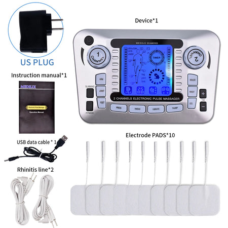 Tens Massager - EMS Muscle Stimulator with Acupuncture &amp; Infrared Therapy US Plug