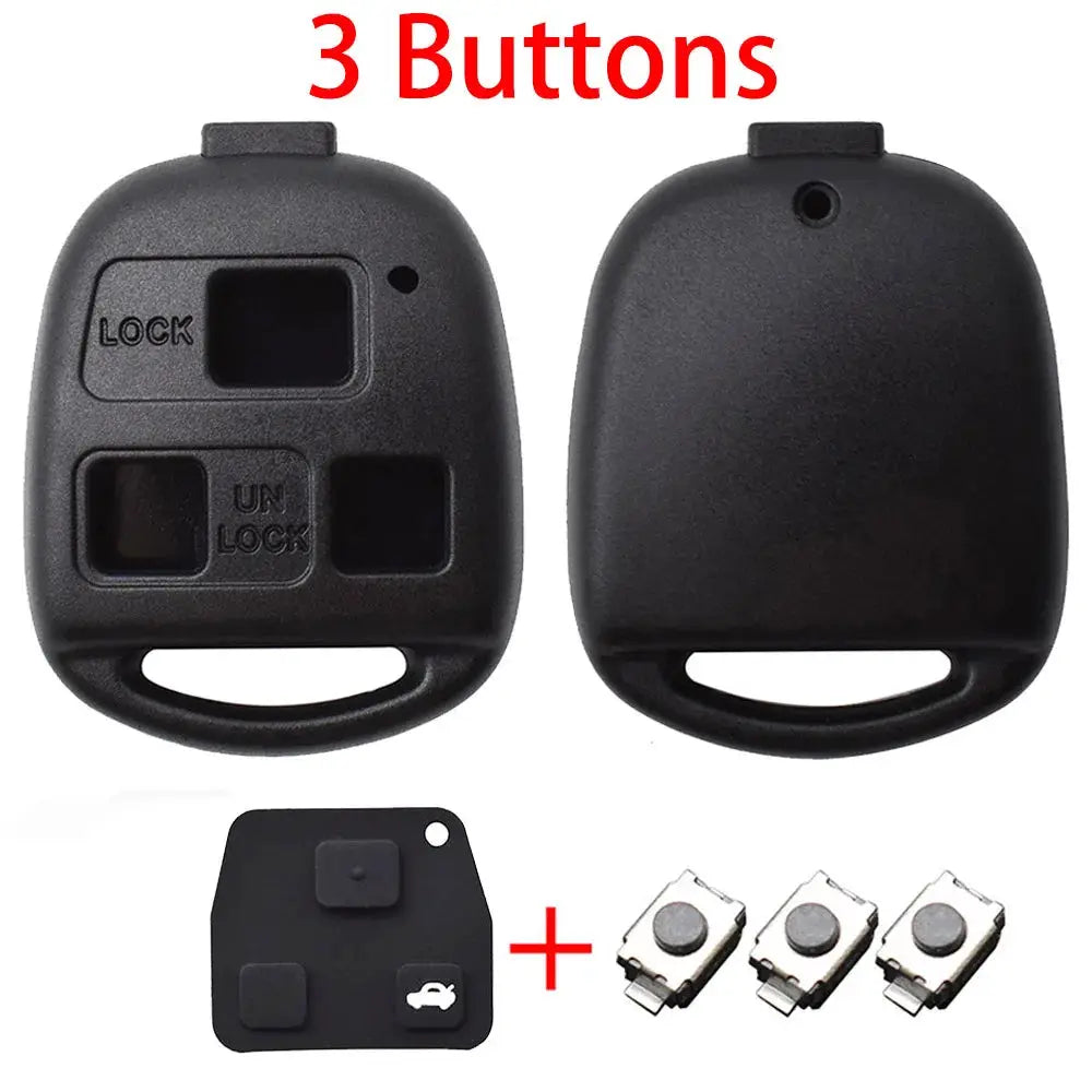 2 3 Button Switch Remote Car Key Shell Case Cover Pad For Toyota RAV4 Prado Corolla Land Cruiser Previa Tarago Pixis Rush Celica by InterCyprus Trading Ltd