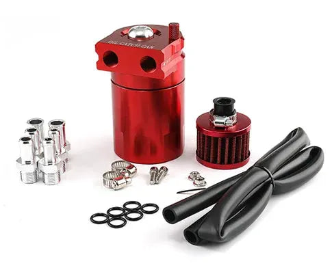 Universal Baffled Aluminum Oil Catch Can Reservoir Tank Oil Tank With Breather Filter OCC-1020A by InterCyprus Trading Ltd