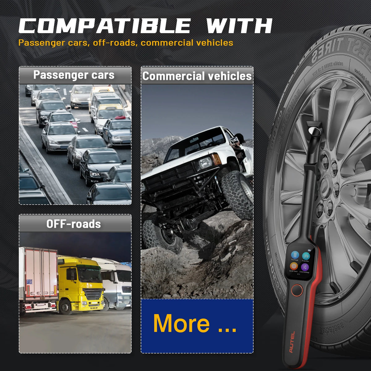 Autel MaxiTPMS TBE200E &ndash; Tire Tread Depth Tester Pro